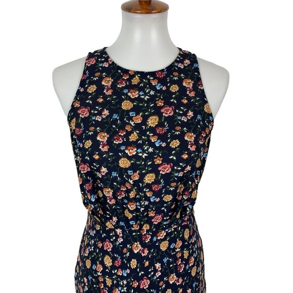 J Crew Factory Womens Dress 4 Sleeveless Fit Flare Back Zip Floral - Picture 2 of 6